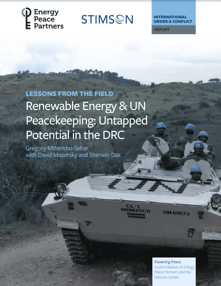 Renewable Energy & UN Peacekeeping: Untapped Potential in the DRC — ConnexUs